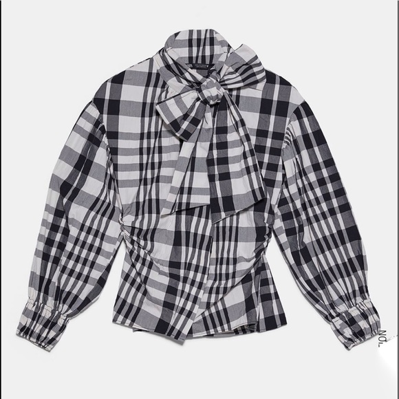 Zara plaid tie top - Picture 4 of 9